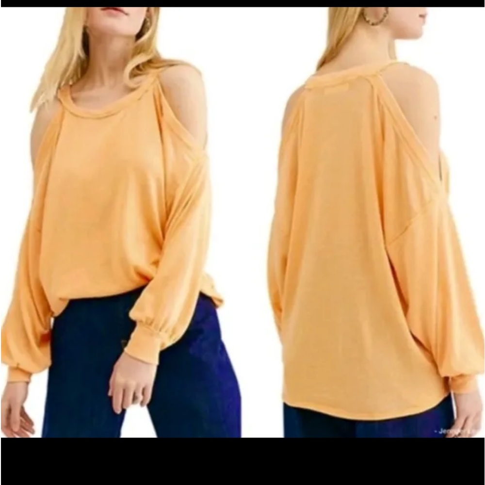 Free People We the Free Long Sleeve Cold Shoulder Chill Out Top